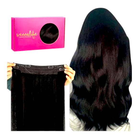 20in Wire Hair Extensions Real Human Hair Color 1B Natural Black 110g New